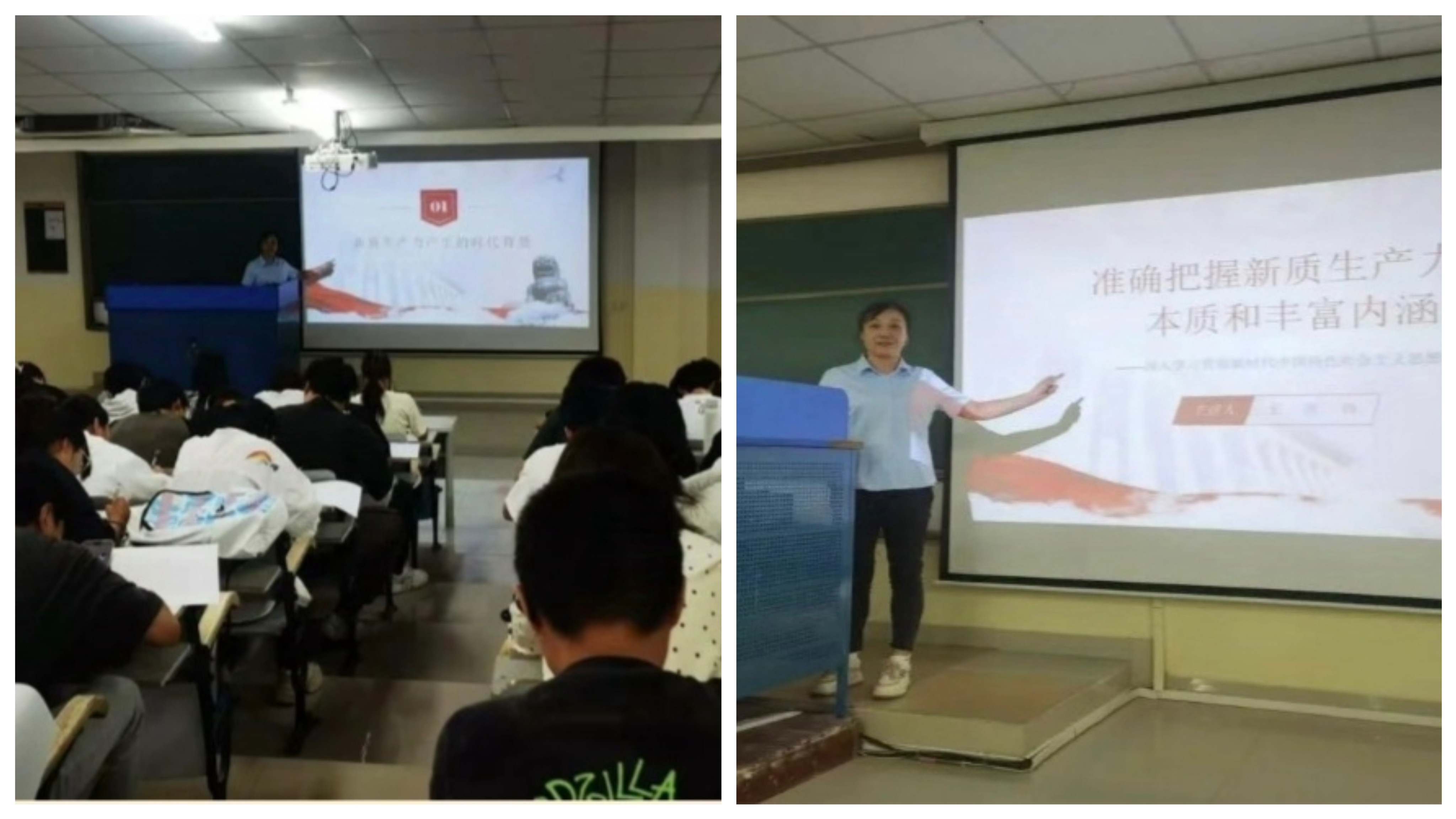 王彦玲教授为同学们做了《准确把握新质生产力的本质和丰富内涵》的 学术讲座
